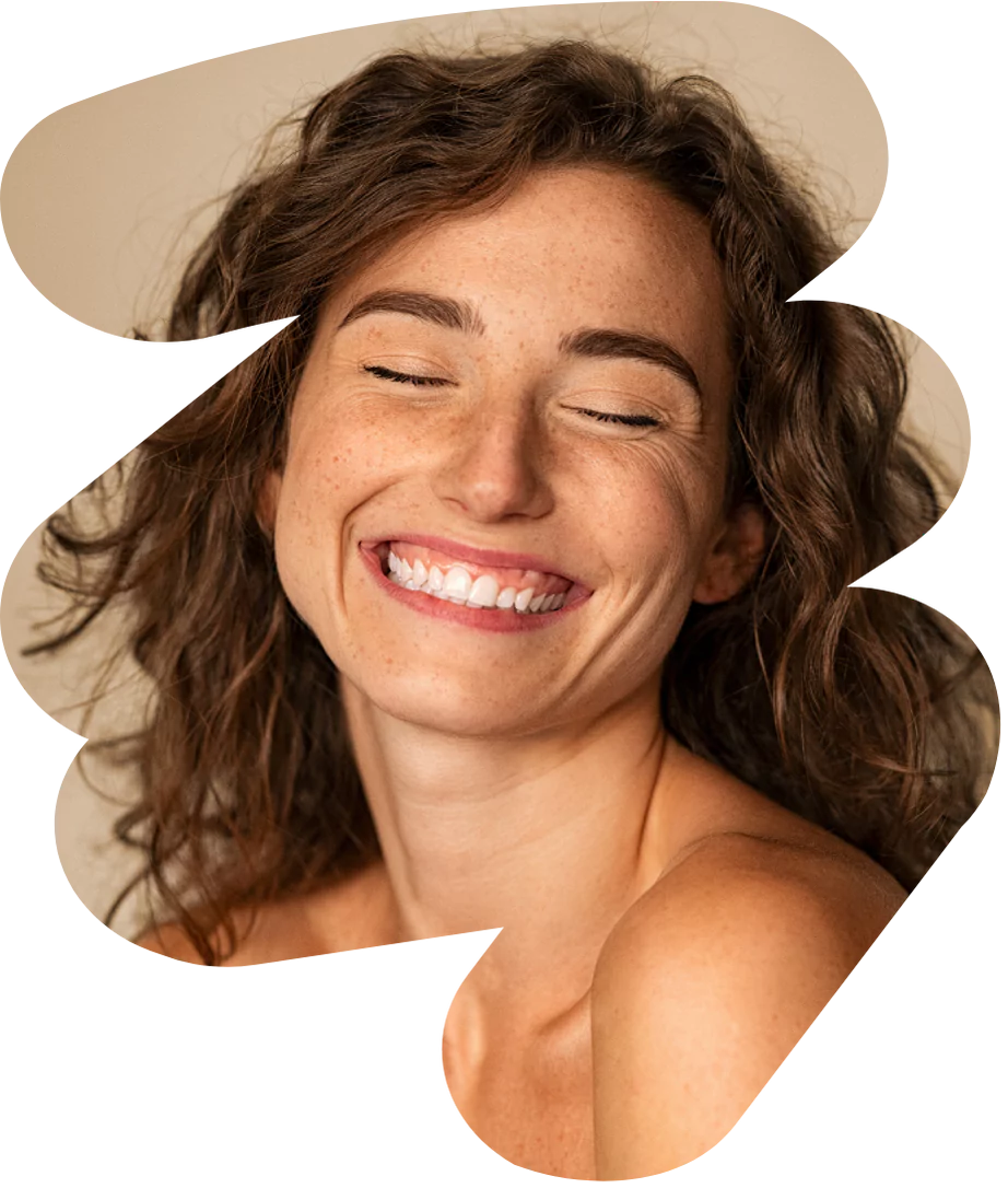 Girl with Beautiful Skin Smilling after a Spa Visit